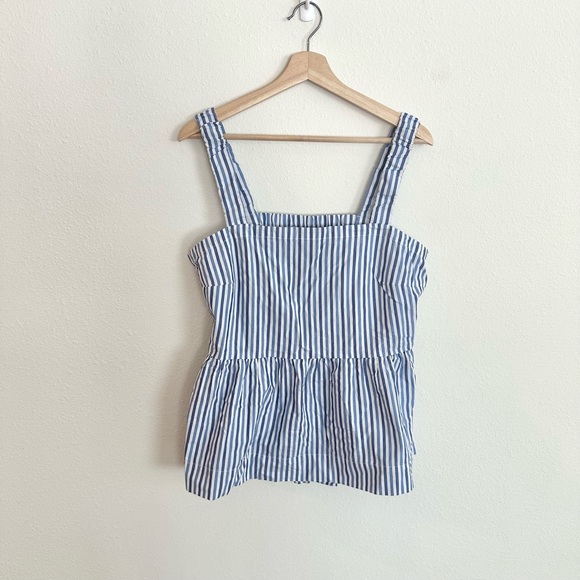 Blue & White Striped Women's Top, NWT, Size L - Picture 1 of 5